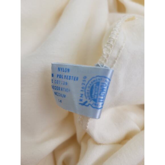 Vtg Neiman Marcus Bert Yelin Ivory Long Sleeve Nightgown Women's Size Medium - Picture 14 of 16